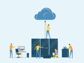 Cloud computing illustration.
