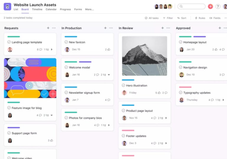 Screenshot of Asana.