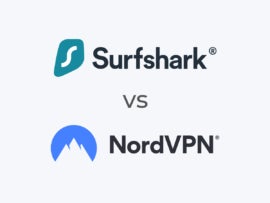 The Surfshark and NordVPN logos.