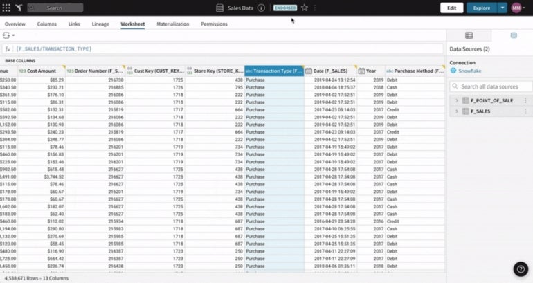 Sigma’s spreadsheet-like interface.