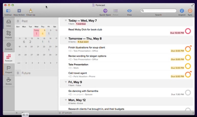 Forecast view in OmniFocus.