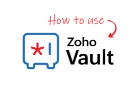 Zoho Vault logo with additional how to use inscription in scribbled effect.