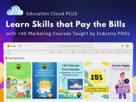 Promotional graphic for Education Cloud PLUS.