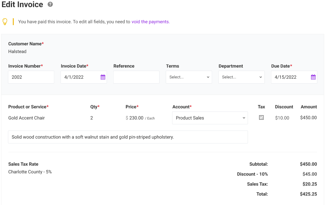 Screenshot of Patriot software invoices.