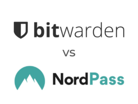 The Bitwarden and NordPass logos.