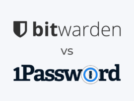 The Bitwarden and 1Password logos.